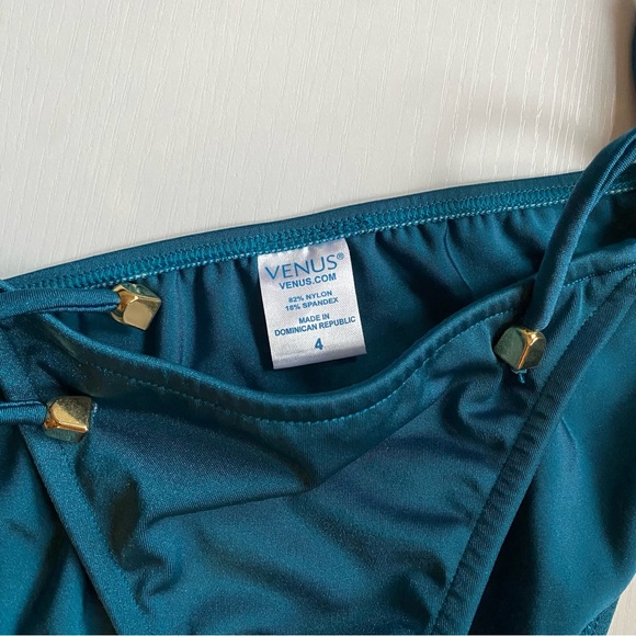 Venus Bikini 3 Piece Greek Goddess Bathing Suit Teal Blue Bikini Top and Bottoms - Picture 11 of 13